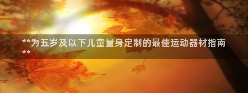 意昂3五金厂：**为五岁及以下儿童量身定制的最佳运动